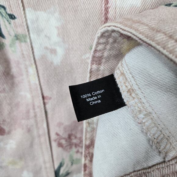 Lane Bryant Denim Jacket Sz 16 Pink Floral 100% Cotton Pockets Boho Cottagecore - Picture 12 of 15